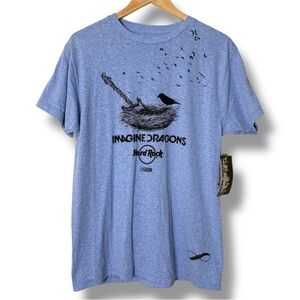 Imagine Dragons Hard Rock Cafe Lisbon Graphic Tee, Heather Blue, Size M (NWT)
